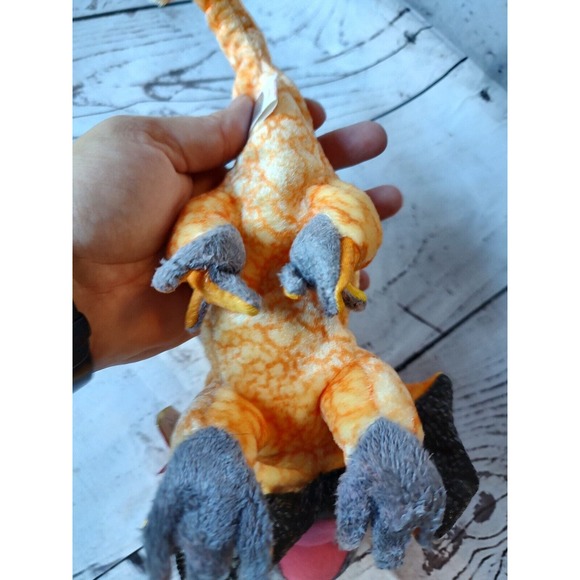 Ty Beanie Babies “Slayer” Dinosaur Orange And Gray with tag 2000 Vintage 12” - Picture 5 of 6